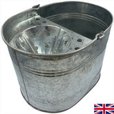 Galvanised Mop Bucket Strong Metal Traditional Style Mop Bucket